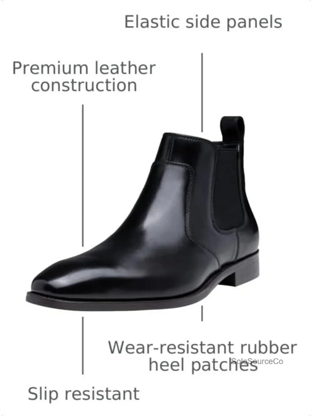 Men's Full-Grain Leather Chelsea Boots Ankle Dress Boots